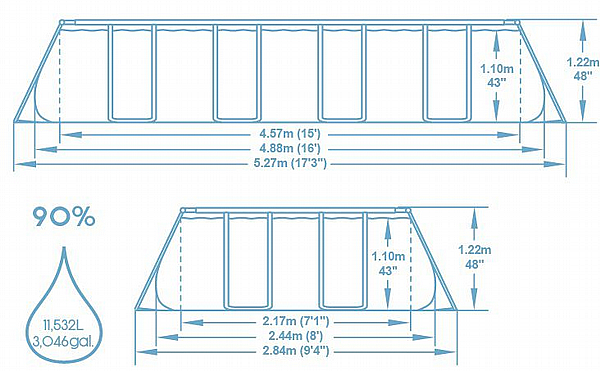 בריכת אולטרה 488/244/122 BESTWAY דגם 56670 +