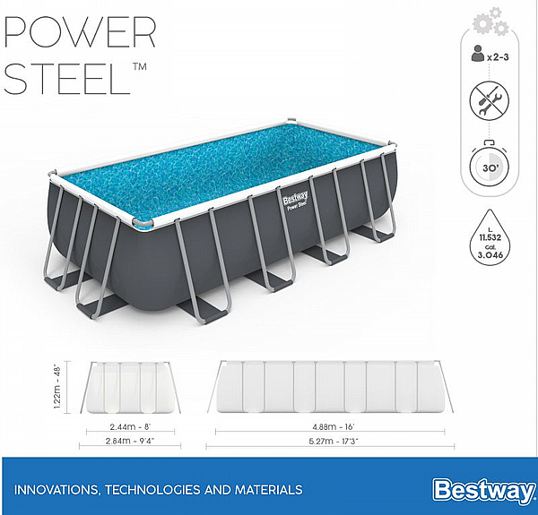 בריכת אולטרה 488/244/122 BESTWAY דגם 56670 +
