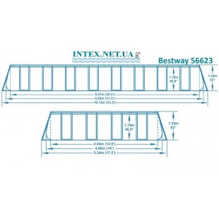 בריכת BESTWAY/בסט וואי 956X488X132 56623 בסטוואי דגם 2024