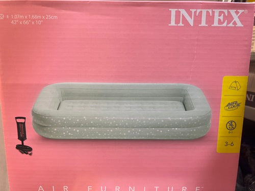 מזרון מתנפח לילדים ולתינוק עם מסגרת בטחון +משאבה ותיק 66810 INTEX