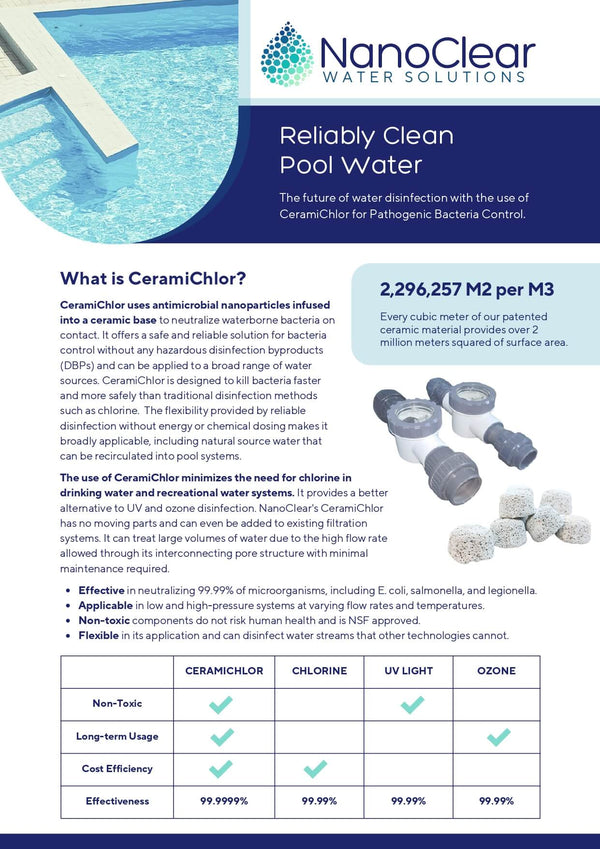 ננו קליר -  חיטוי מים ללא כלור - קרמיקכלור NANO CLEAR