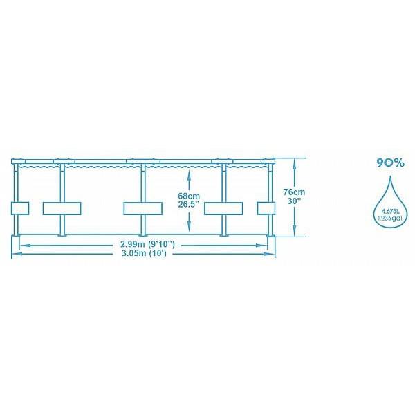 305X76 בריכה עגולה BESTWAY דגם 56408 + משאבת נייר 330 גלון