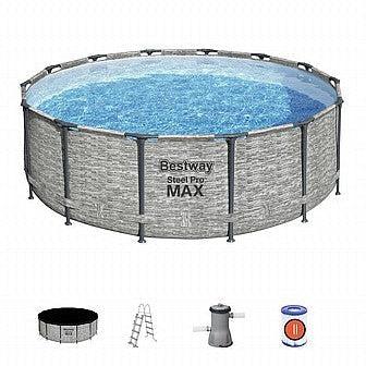 בריכה אולטרה עגולה ראטן אפור GREY מקס 427X122 דגם bestway 5619D