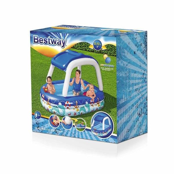 בריכה ספינת הקפיטן + צלון והגה מובנה עם צופר 54370 Bestway 213\155\133