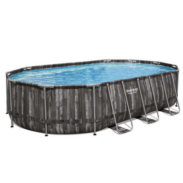 בריכת BESTWAY אובלית דמוי עץ 610X366X122 ס