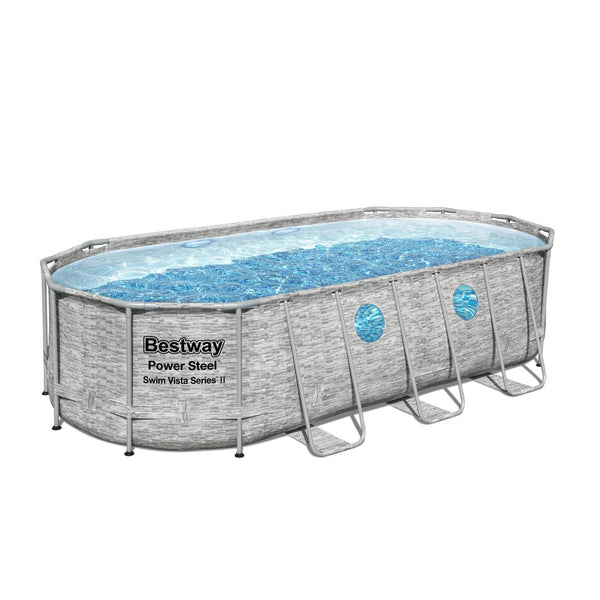 בריכת ראטן אובלית אולטרה BESTWAY 56716 549*274*122 עם חלונות