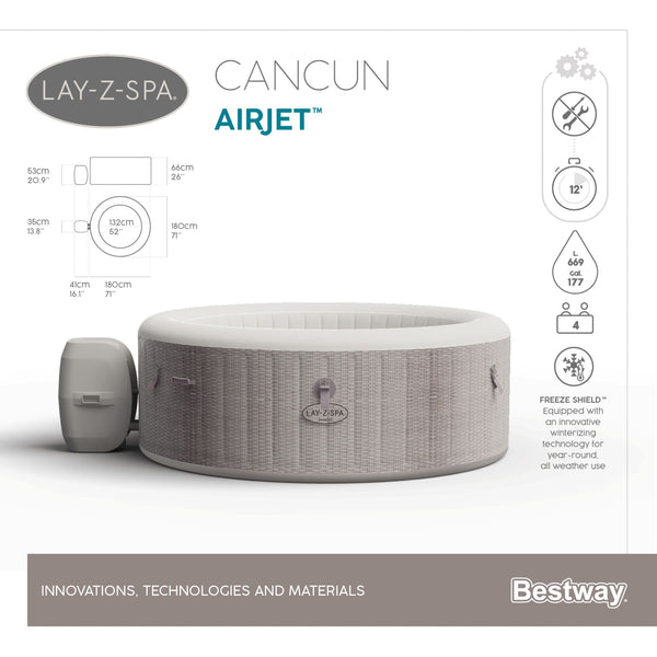 ג'קוזי מתנפח BESTWAY קנקון CANCUN 60003 - 2021